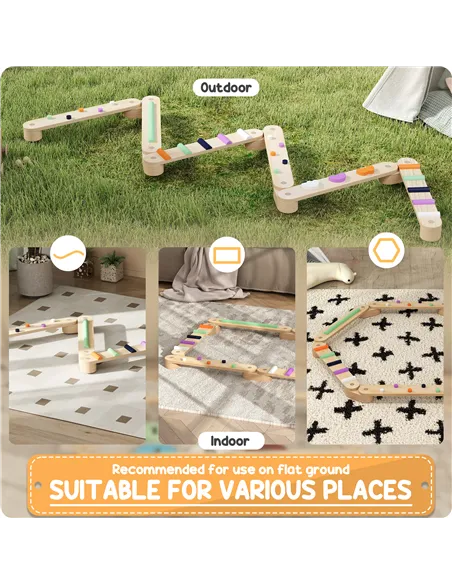 AIYAPLAY Wooden Balance Beam for Kids, Balance, Coordination, Agility