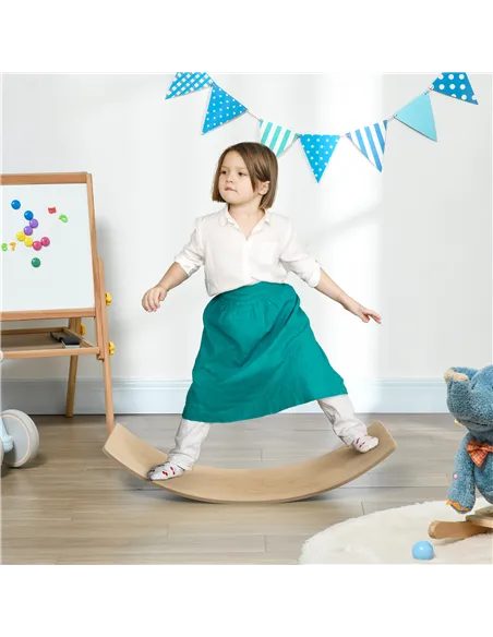 AIYAPLAY Wooden Balance Board for Children 3-8 Years Old, Natural Tone