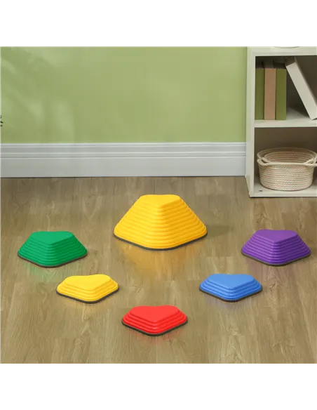 AIYAPLAY 6-Piece Heart-Shaped Kids Balance Stepping Stones and Motor Skills, Multicoloured