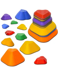 AIYAPLAY 11-Piece Heart-Shaped Kids Balance Stepping Stones and Motor Skills, Multicoloured