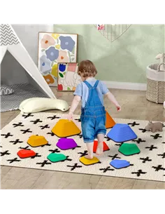AIYAPLAY 11-Piece Heart-Shaped Kids Balance Stepping Stones and Motor Skills, Multicoloured 2