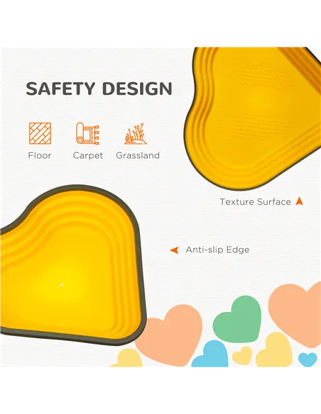 AIYAPLAY 11-Piece Heart-Shaped Kids Balance Stepping Stones and Motor Skills, Multicoloured