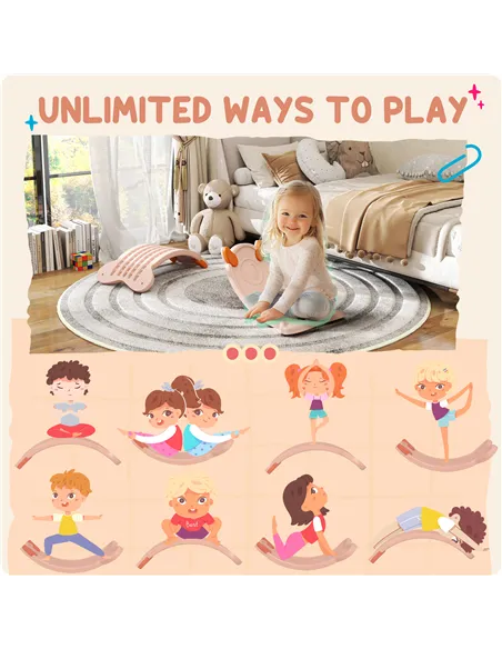 AIYAPLAY Balance Board for Kids Balance Training & Sensory Play, Pink