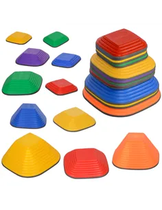 AIYAPLAY Balance Stepping Stones for Kids, 11-Piece Non-Slip Stackable River Stones, Obstacle Courses for Balance and Motor Skil