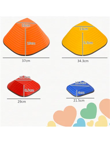 AIYAPLAY Balance Stepping Stones for Kids, 11-Piece Non-Slip Stackable River Stones, Obstacle Courses for Balance and Motor Skil