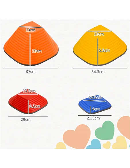 AIYAPLAY Balance Stepping Stones for Kids, 11-Piece Non-Slip Stackable River Stones, Obstacle Courses for Balance and Motor Skil