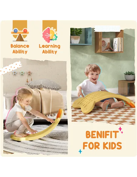 AIYAPLAY Balance Board for Kids Balance Training & Sensory Play, Yellow