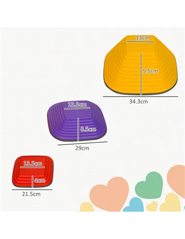 AIYAPLAY Balance Stepping Stones for Kids, 6-Piece Non-Slip Stackable River Stones, Obstacle Courses for Balance and Motor Skill