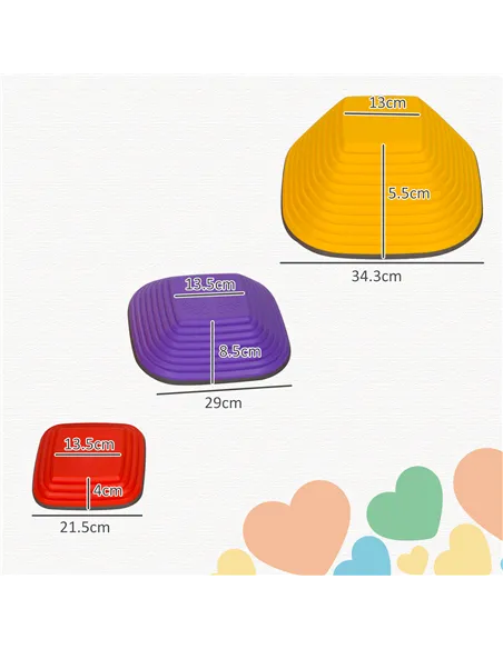 AIYAPLAY Balance Stepping Stones for Kids, 6-Piece Non-Slip Stackable River Stones, Obstacle Courses for Balance and Motor Skill