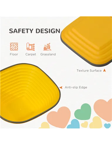 AIYAPLAY Balance Stepping Stones for Kids, 6-Piece Non-Slip Stackable River Stones, Obstacle Courses for Balance and Motor Skill