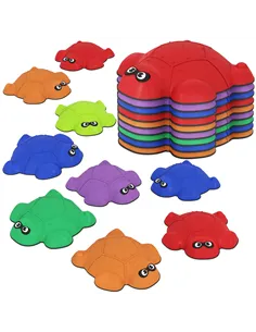 AIYAPLAY 9-Piece Balance Stepping Stones with Non-Slip Edge, Indoor Outdoor Obstacle Course for Ages 3-8 Years, Multicoloured