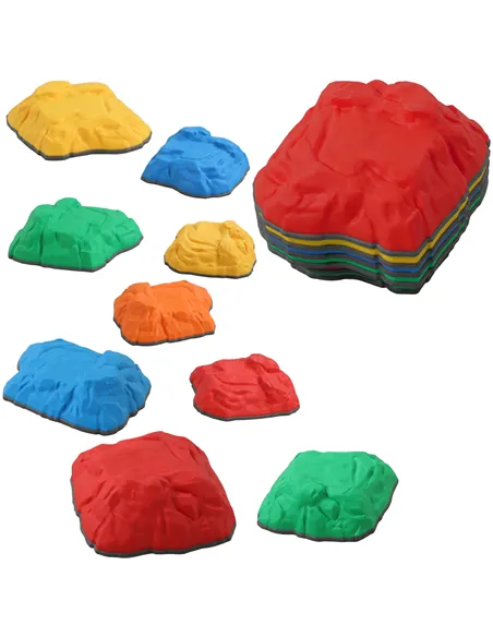 AIYAPLAY Balance Stepping Stones for Kids with Non-Slip Bottom, Indoor Outdoor Obstacle Course for Ages 3-8 Years, Multicoloured