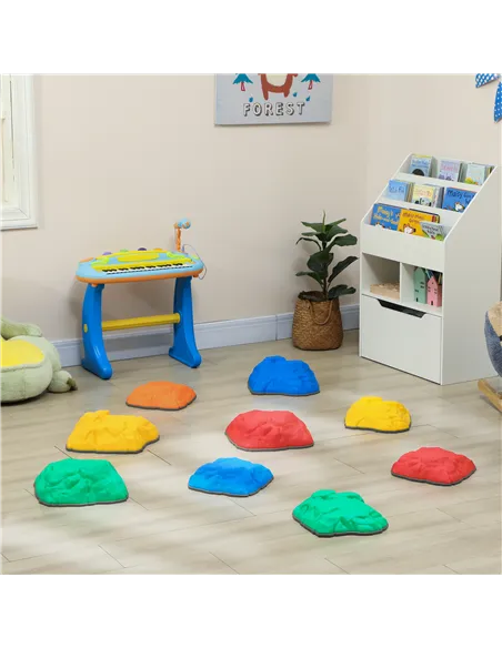 AIYAPLAY Balance Stepping Stones for Kids with Non-Slip Bottom, Indoor Outdoor Obstacle Course for Ages 3-8 Years, Multicoloured
