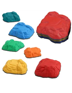 AIYAPLAY Balance Stepping Stones for Kids with Non-Slip Bottom, Indoor Outdoor Obstacle Course for Ages 3-8 Years, Multicoloured