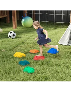 AIYAPLAY Balance Stepping Stones for Kids with Non-Slip Bottom, Indoor Outdoor Obstacle Course for Ages 3-8 Years, Multicoloured 2