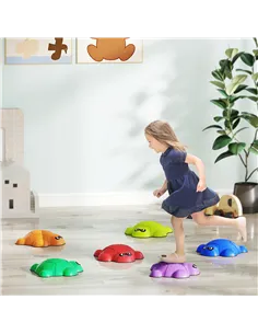 AIYAPLAY 6-Piece Balance Stepping Stones with Non-Slip Edge, Indoor Outdoor Obstacle Courses for Ages 3-8 Years, Multicoloured 2