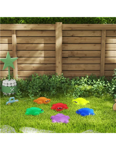 AIYAPLAY 6-Piece Balance Stepping Stones with Non-Slip Edge, Indoor Outdoor Obstacle Courses for Ages 3-8 Years, Multicoloured