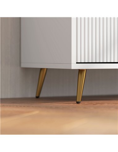 HOMCOM Modern TV Stand Cabinet for TVs up to 55", TV Unit with 2 Open Shelves and 2 Cabinets, Entertainment Centre with Cable Ma