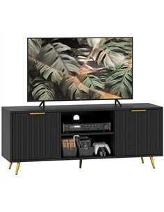 HOMCOM Modern TV Stand Cabinet for TVs up to 55", TV Unit with 2 Open Shelves and 2 Cabinets, Entertainment Centre with Cable Ma