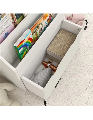 AIYAPLAY Bookcase for Kids with Shelves, Drawer, Bookcase for Bedroom, Playroom, White