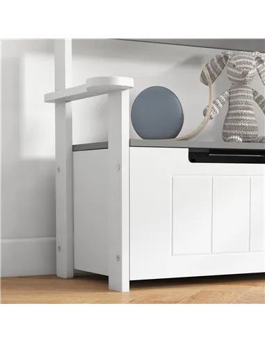 AIYAPLAY 2-in-1 Toy Box for Kids with Lid for Bedroom, Nursery, Playroom, Grey