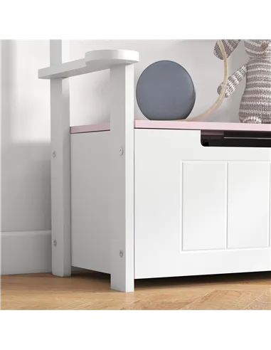 AIYAPLAY 2-in-1 Toy Box for Kids with Lid for Bedroom, Nursery, Playroom, Pink