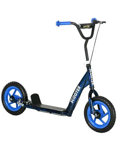 AIYAPLAY Kids Scooter with Adjustable Handlebar, Children's Kick Scooter with Non-slip Footplate, Rear Brake, Kickstand, Blue