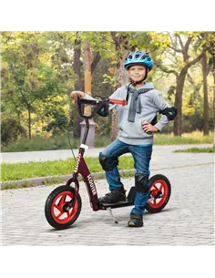 AIYAPLAY Kids Scooter with Adjustable Handlebar, Children's Kick Scooter with Non-slip Footplate, Rear Brake, Kickstand, Red 2
