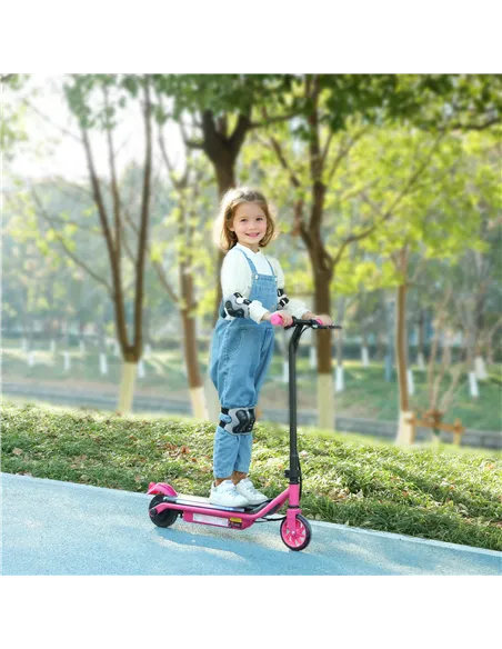 AIYAPLAY Electric Scooter for Kids Aged 6-14 Years, with Colourful Lights, Pink
