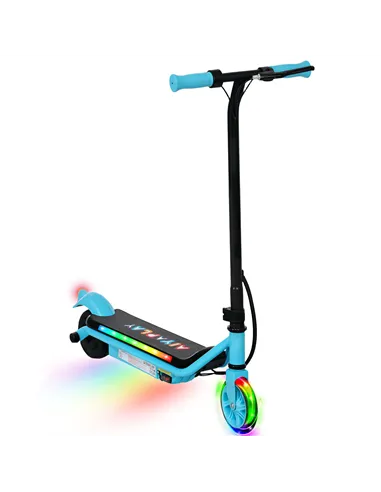 AIYAPLAY Electric Scooter for Kids Aged 6-14 Years, with Colourful Lights, Blue