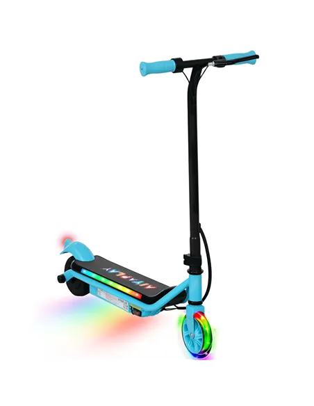 AIYAPLAY Electric Scooter for Kids Aged 6-14 Years, with Colourful Lights, Blue