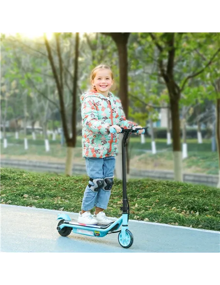 AIYAPLAY Electric Scooter for Kids Aged 6-14 Years, with Colourful Lights, Blue