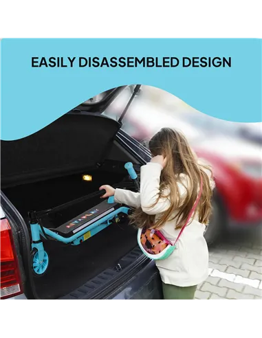 AIYAPLAY Electric Scooter for Kids Aged 6-14 Years, with Colourful Lights, Blue