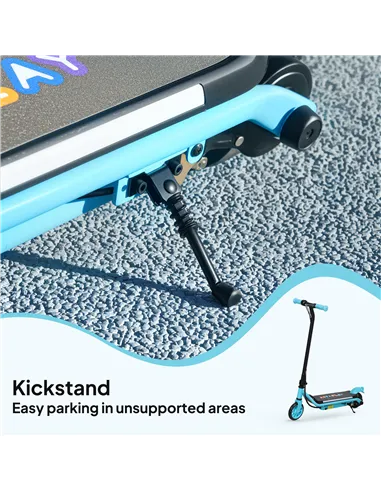 AIYAPLAY Electric Scooter for Kids Aged 6-14 Years, with Colourful Lights, Blue