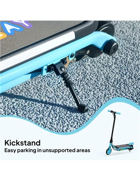 AIYAPLAY Electric Scooter for Kids Aged 6-14 Years, with Colourful Lights, Blue