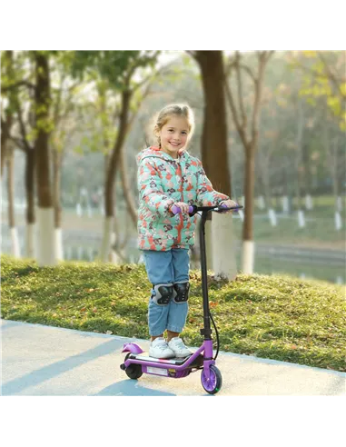 AIYAPLAY Electric Scooter for Kids Aged 6-14 Years, with Colourful Lights, Purple
