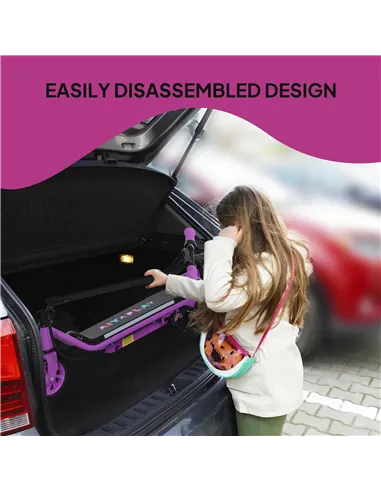 AIYAPLAY Electric Scooter for Kids Aged 6-14 Years, with Colourful Lights, Purple