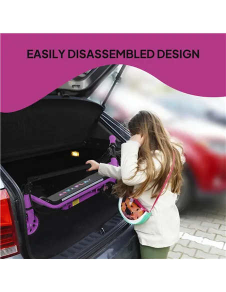 AIYAPLAY Electric Scooter for Kids Aged 6-14 Years, with Colourful Lights, Purple