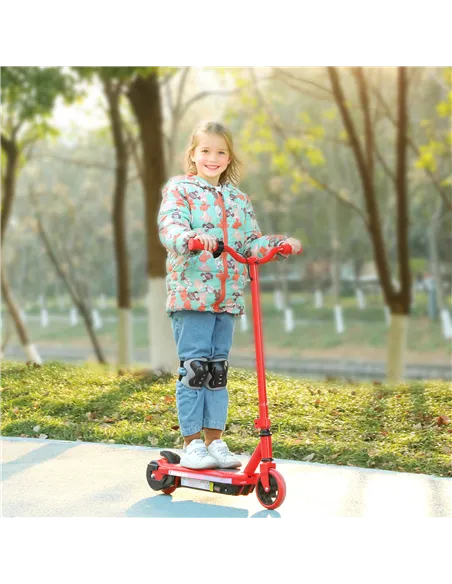 AIYAPLAY Electric Scooter for Kids 6-14 Years, with Colourful Lights, Red