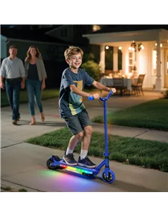 AIYAPLAY Electric Scooter for Kids 6-14 Years, with Colourful Lights, Blue 2