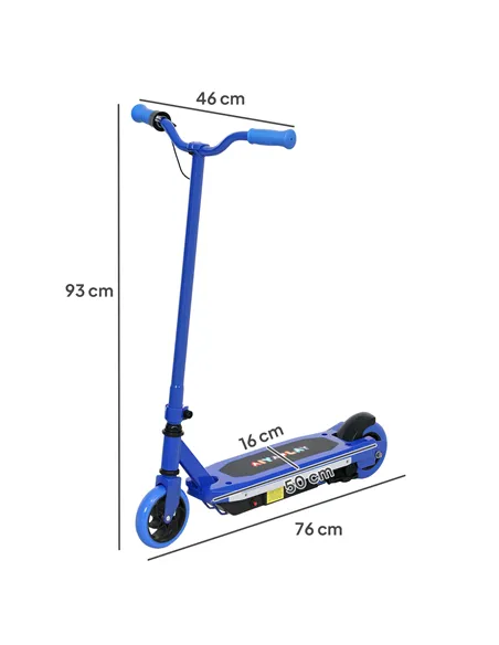 AIYAPLAY Electric Scooter for Kids 6-14 Years, with Colourful Lights, Blue