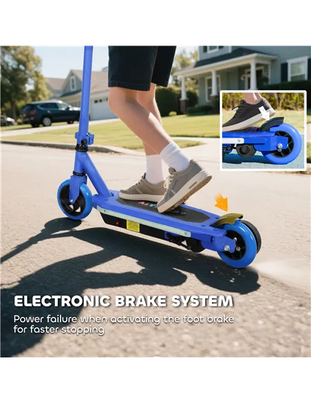 AIYAPLAY Electric Scooter for Kids 6-14 Years, with Colourful Lights, Blue