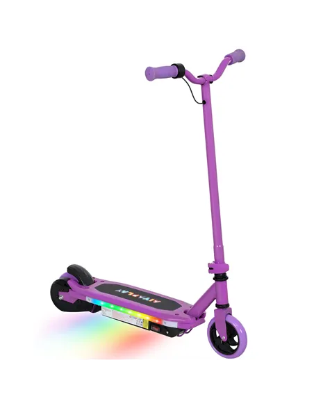 AIYAPLAY Electric Scooter for Kids 6-14 Years, with Colourful Lights, Purple