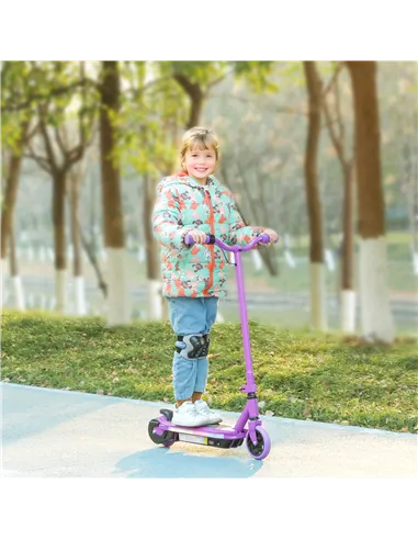 AIYAPLAY Electric Scooter for Kids 6-14 Years, with Colourful Lights, Purple