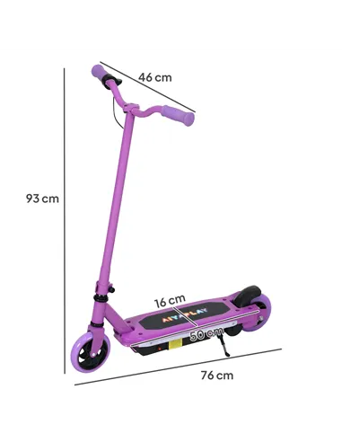 AIYAPLAY Electric Scooter for Kids 6-14 Years, with Colourful Lights, Purple