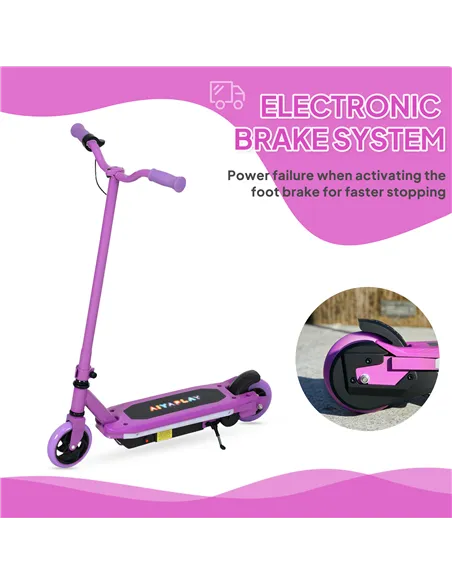 AIYAPLAY Electric Scooter for Kids 6-14 Years, with Colourful Lights, Purple