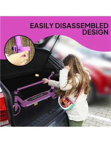 AIYAPLAY Electric Scooter for Kids 6-14 Years, with Colourful Lights, Purple