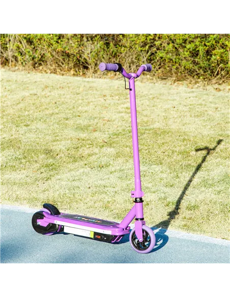 AIYAPLAY Electric Scooter for Kids 6-14 Years, with Colourful Lights, Purple