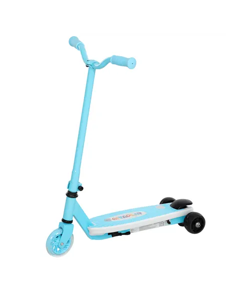 AIYAPLAY Electric Scooter for Kids Aged 4-7 Years, with Flashing LED Lights, Rear Auxiliary Wheels, Blue