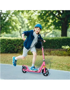 AIYAPLAY Kids Scooter with Four-Level Adjustable Handlebar, Dual Brake System, 200mm Wheels, ABEC-7 Bearings, Pink 2